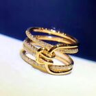 2 CT Round Simulated Diamond Knot Design Engagement Ring 14K Yellow Gold Plated