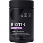 Vegan Biotin 10,000mcg w/ Coconut Oil Max Strength 30 Veggie Softgels Non-GMO