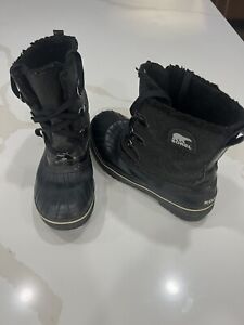 Sorel Tivoli Glitter Waterproof Winter Boots Womens Size 6  Black Sparkle