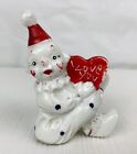 Vintage Circus Clown Mime Figurine Red Heart I LOVE YOU Japan Valentines Day