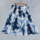 Jones New York Skirt Womens 16 Blue 100% Silk Floral Chiffon A-Line Pleated NWT
