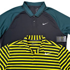 Lot of 2 Men's Nike Golf Size XL Dri-Fit Polo Shirts Short Sleeve Green Black