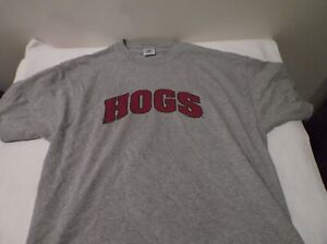 University Arkansas Razorbacks Tee T-shirt HOGS spelled out Gray XL Lloyd Sales