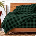 100% Cotton Flannel Sheet Sets - Buffalo Plaid - Forest Green/Black (SOLD AS IS)