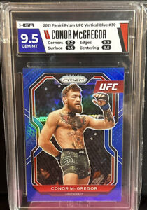 Conor McGregor 2021 Panini Prizm UFC Blue Refractor Card 139/199 #30 HGA 9.5