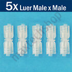 5pcs Luer Lock Male to Male Fitting Connector Double Dual Adapter Joiner Syringe