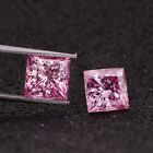 Princess Cut Pink Loose Moissanite Diamond Stone 6 mm 1Pcs Excellent cut R014