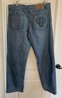 Pelle Pelle Vintage Y2K Jeans Men's 40X34 Light Blue Denim Flat Front