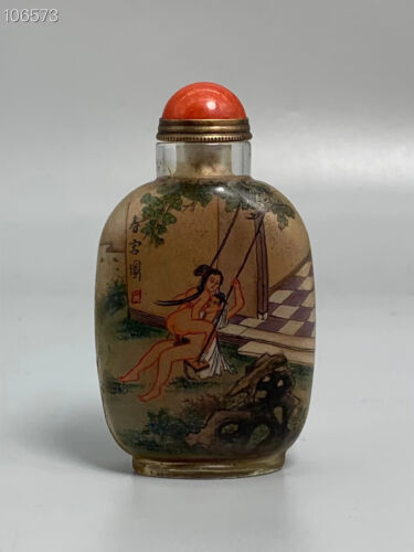 Collection Glazed glaze snuff bottle with picture inside Handwork Crafts 春宫图