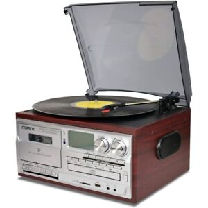 LoopTone Vinyl Record Player 9 in 1 3 Speed Bluetooth Vintage Turntable CD Casse