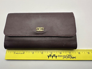 VTG Etienne Aigner Leather Wallet Coin Purse Gold Tone Kiss Lock Checkbook Photo