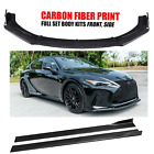 Front Bumper Lip Splitter + Side Skirt Carbon Fiber Style For Lexus IS250 IS350 (For: 2015 Lexus IS250)