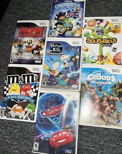 7 Wii Games Lot, Disney Universe, Cars 2, The Croods, Phineas and Ferb, M&M Race