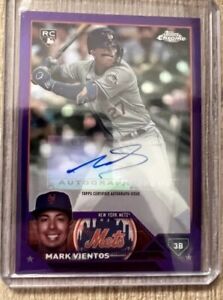 New Listing2023 Topps Chrome Update Mark Vientos Rookie Purple Auto /250 RC Mets
