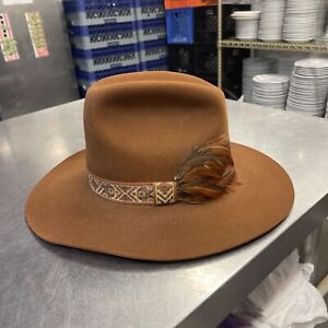 Vintage Dynafelt  Fur Blend Cowboy Hat Brown size 7 1/4 Rancher