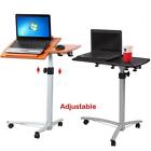 Over The Bed Table w/Wheels Adjustable Hospital Home Laptop Tray Rolling