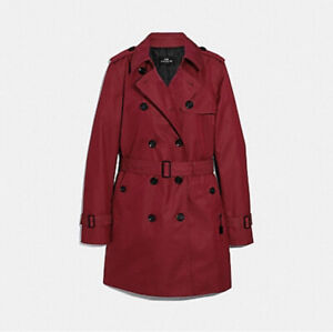 Women’s Coach Trench Coat - Color Ruby Size Small