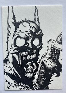 ACEO original art card Hand Drawn Batman Court Of Owls  1/1 By Joshua Cutler