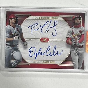 2021 Topps Definitive Paul Goldschmidt Dylan Carlson Red Autograph Auto #1/1