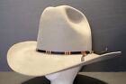 Vintage Men's Silver Spur B Bar H Black Wool Cowboy Hat sz 7 3/8 Quarter Horse