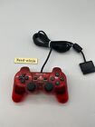 Sony Playstation2 PS2 Official Controller Dual Shock2 Crimson Red Clear  Tested