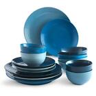 Sango Tableware + Bar Service For 4 16 Pieces Blue Stoneware Dinnerware Set