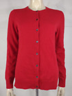 Jennie Liu red 100% Cashmere button front cardigan sweater ladies Small