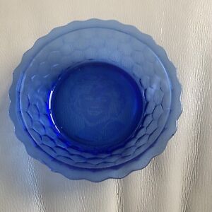 Shirley Temple Bowl Blue Depression Glass Hazel Atlas Honeycomb Original
