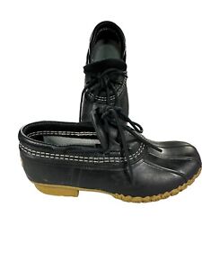 LL BEAN Duck Boots Size 7 Womens Low Top Ankle Black Shoes Made In USA