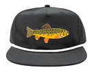 Trout Hat Embroidered Duck Camp Style Fish Rope Hat - Free Shipping