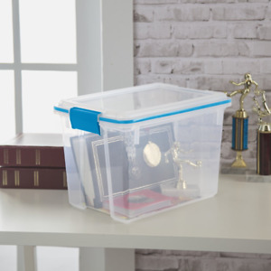 Clear Gasket Storage Box with Airtight Clear Lid Stackable Container Bin 20 Qt