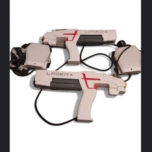 Laser X Laser Tag Long Range Blaster Game Set Of Two Guns with Vests Tested EUC