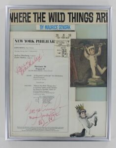 Maurice Sendak Signed 1984 Broadway Play w/Ticket Where Wild Things Are & Cast