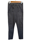 Prairie Underground Parallel Zip Pants XS Gray High Waist Crop Cotton Stretch