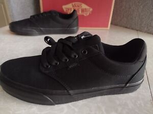 NIB,  Men's Vans Atwood Deluxe DX Double Black Canvas Skate Shoes / Sneakers