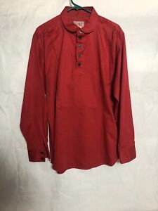 Old West Shirt Mens M Long Sleeve Pullover Cotton Classic Styles USA Red AZ