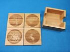 Game of Thrones Bamboo Coaster Set, Set Of 4 in Caddy, 4 inch