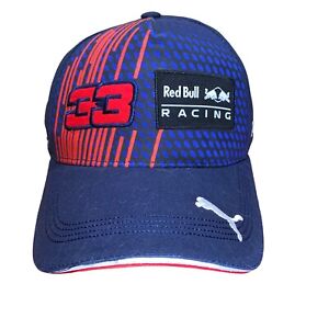 Red Bull Racing Navy Max #33 Cap. Red Lines/Blue Ovals. Concept. Snapback. OSFM.