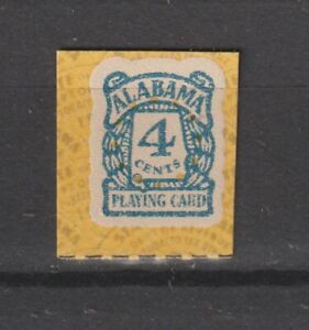 USA Revenue Stamp Fiscal Fiscaux Tax on Playing Cards Naipes Alabama State PC 20
