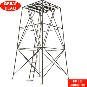 10' Elevated Hunting Platform Tower Steel Deer Game Blind Outdoor 500lb Capacity