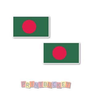 Bangladesh flag 120mm sticker Twin pack quality water & fade proof vinyl