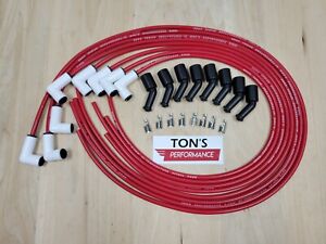 Ton's Spark Plug Wires CERAMIC UNIVERSAL LENGTH 90° boot LS 4.8 5.3 6.0 Red
