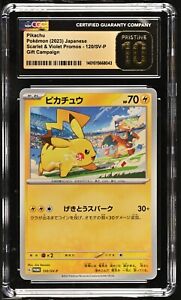 BLACK LABEL CGC 10 PRISTINE Japanese Pikachu 120/SV-P Gift Camp. Promo Pokémon