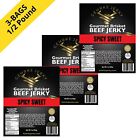 1/2 Lb 3 BAG DEAL GEHRKE JERKY LOT Premium Beef Brisket spicy sweet # 1