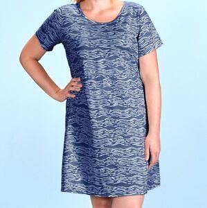 FRESH PRODUCE 1X Moonlight BLUE Seashore $75 SADIE Jersey Cotton Dress NWT New