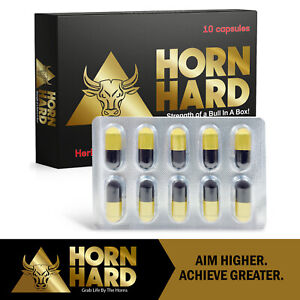 HORN HARD Male Herbal Energy, Vitality, and Endurance Supplement (10 Pills)