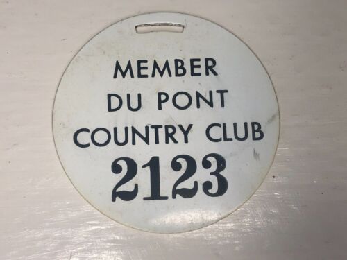 Member DuPont Country Club 2123 Golf Tag Celluloid Vintage