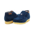 NEW British Walkers Mens Shoes BWB Genuine Suede Slip On Cheese Bottom Blue