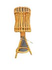 Louis Sognot Franco Albini 1950 Vintage Rattan Lamp Tripod Tripod Rattan Lamp