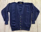 Vintage Eddie Bauer Navy Blue Stripe Knit Cardigan Sweater Men’s Size XL